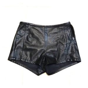 Faux leather shorts